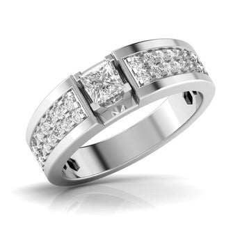 Ivana Jewels Rings Fancy Princess Cut Diamond Men's Ring