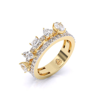 Ivana Jewels Rings Fancy & Round Shape Diamonds Ladies Cocktail Ring