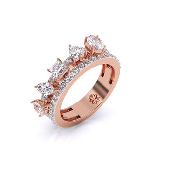 Ivana Jewels Rings Fancy & Round Shape Diamonds Ladies Cocktail Ring