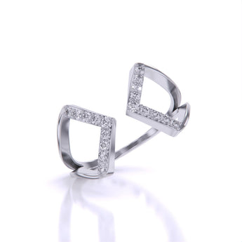 Ivana Jewels Rings Geometric Diamond Open Ring