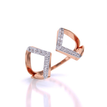 Ivana Jewels Rings Geometric Diamond Open Ring