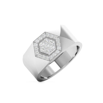 Ivana Jewels Rings Hexagon Halo Men's Ring