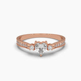 Ivana Jewels Rings Rose Gold / 14KT 0.50 Carat Heart Charm Diamond Ring