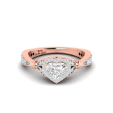 Ivana Jewels Rings Rose Gold / 14KT 0.56ct Round & Heart Diamond Halo Ring