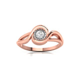 Ivana Jewels Rings Rose Gold / 14KT 1.04 Carat Solitaire Round Cut Diamonds Halo Ring