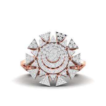 Ivana Jewels Rings Rose Gold / 14KT 1.12 Carat Floral Halo Gold Ring