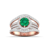 Ivana Jewels Rings Rose Gold / 14KT 1.5 Carat Emerald Diamond Gold Ring