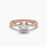 Ivana Jewels Rings Rose Gold / 14KT 1 Carat Solitaire Diamond Oval  Ring