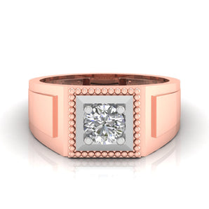 Ivana Jewels Rings Rose Gold / 14KT 1 Carat Solitaire Everyday Charm Men's Ring