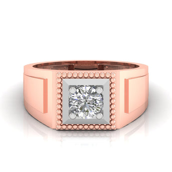 Ivana Jewels Rings Rose Gold / 14KT 1 Carat Solitaire Everyday Charm Men's Ring