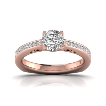 Ivana Jewels Rings Rose Gold / 14KT 1 carat Solitaire Round Diamond Vintage Solitaire Ring