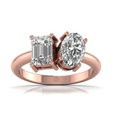 Ivana Jewels Rings Rose Gold / 14KT 2.3 Carat Emerald & Oval Sparkle Ring