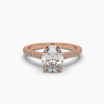 Ivana Jewels Rings Rose Gold / 14KT 2 Carat Oval Diamond Solitaire Ring