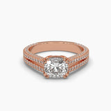 Ivana Jewels Rings Rose Gold / 14KT 2 Carat Solitaire Diamond Cushioned Comfort Ring