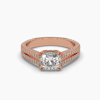 Ivana Jewels Rings Rose Gold / 14KT 2 Carat Solitaire Diamond Cushioned Comfort Ring