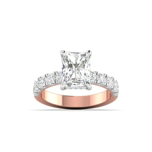 Ivana Jewels Rings Rose Gold / 14KT 2 Ct Radiant Cut Solitaire Diamonds
