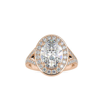 Ivana Jewels Rings Rose Gold / 14KT 3 Carat Oval Lab Grown Diamond Engagement Ring
