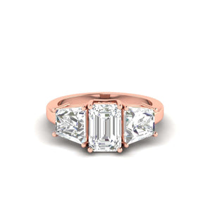 Ivana Jewels Rings Rose Gold / 14KT 3 Stone Diamond Engagement Ring