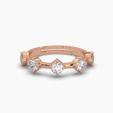 Ivana Jewels Rings Rose Gold / 14KT 5 Round Cut Diamond Adjustable Ring