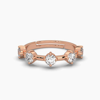 Ivana Jewels Rings Rose Gold / 14KT 5 Round Cut Diamond Adjustable Ring