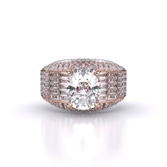 Ivana Jewels Rings Rose Gold / 14KT 6.02 Centre Solitaire Fashionable Solitaire Cushion Ring