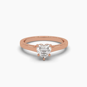 Ivana Jewels Rings Rose Gold / 14KT 60 Pointers Solitaire Heart Diamond Love's Embrace Ring