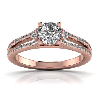 Ivana Jewels Rings Rose Gold / 14KT 70 Pointer Solitaire Round Cut Ring