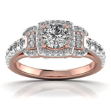 Ivana Jewels Rings Rose Gold / 14KT 80 Pointers Round Step Diamond Ring