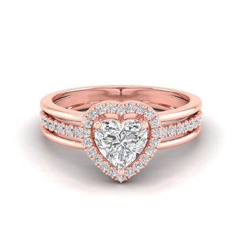 Ivana Jewels Rings Rose Gold / 14KT Adore 1 Carat Centre Heart Diamond Ring