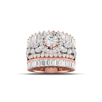 Ivana Jewels Rings Rose Gold / 14KT Baguette and Round Diamond Ring