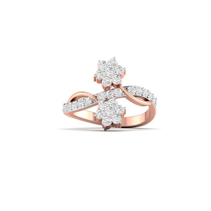 Ivana Jewels Rings Rose Gold / 14KT Bridal Diamond Floral Cluster Ring
