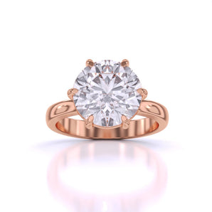 Ivana Jewels Rings Rose Gold / 14KT Casual 3.35 Carat Solitaire Ring