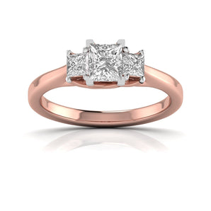Ivana Jewels Rings Rose Gold / 14KT Classic Crescent Diamond Ring