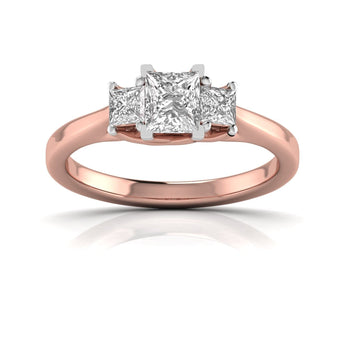 Ivana Jewels Rings Rose Gold / 14KT Classic Crescent Diamond Ring