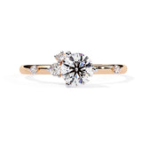 Ivana Jewels Rings Rose Gold / 14KT Classic Round Solitaire Engagement Ring with Rubies