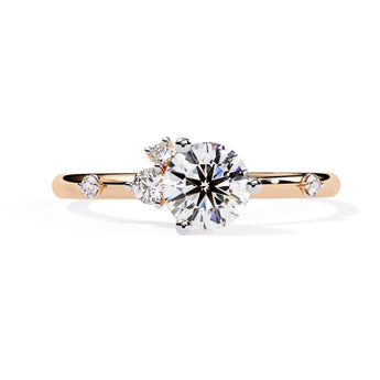 Ivana Jewels Rings Rose Gold / 14KT Classic Round Solitaire Engagement Ring with Rubies
