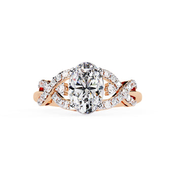 Ivana Jewels Rings Rose Gold / 14KT Diamond Crossover Engagement Ring