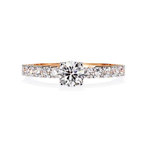 Ivana Jewels Rings Rose Gold / 14KT Diamond Engagement Ring with Diamond Band