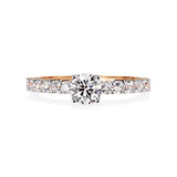 Ivana Jewels Rings Rose Gold / 14KT Diamond Engagement Ring with Diamond Band