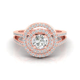 Ivana Jewels Rings Rose Gold / 14KT Double Halo Engagement Ring
