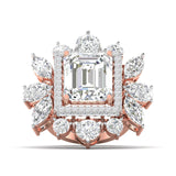 Ivana Jewels Rings Rose Gold / 14KT Dramatic Emerald Cut Diamond Halo Ring