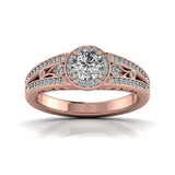 Ivana Jewels Rings Rose Gold / 14KT Ecstatic Halo Diamond Solitaire Ring
