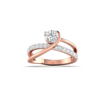 Ivana Jewels Rings Rose Gold / 14KT Elegant Solitaire Diamond Ring with Twisted Band