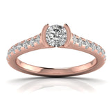 Ivana Jewels Rings Rose Gold / 14KT Embroider With Solitaire Diamond Ring