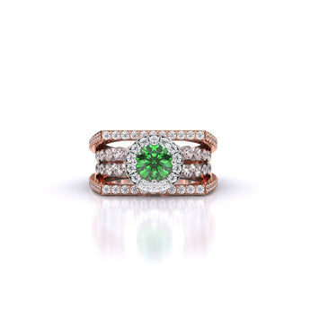 Ivana Jewels Rings Rose Gold / 14KT Emerald Aura Ring