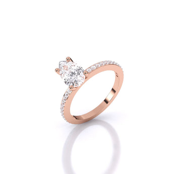 Ivana Jewels Rings Rose Gold / 14KT Eminent Pear-Shaped Solitaire Ring