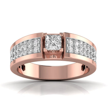 Ivana Jewels Rings Rose Gold / 14KT Fancy Princess Cut Diamond Men's Ring
