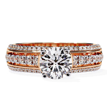 Ivana Jewels Rings Rose Gold / 14KT Fine Diamond Ring with a Round Brilliant Cut Diamond