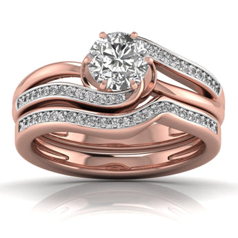 Ivana Jewels Rings Rose Gold / 14KT Glitter Solitaire Set Ring