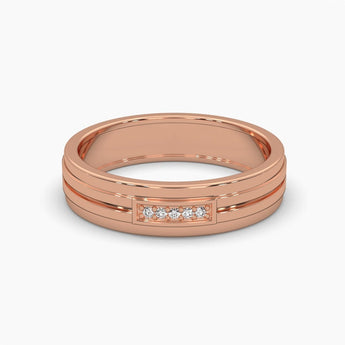 Ivana Jewels Rings Rose Gold / 14KT Groove Diamond Ring